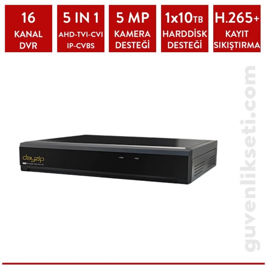 Dayzip DZ-5016L 16 Kanal 5MP XVR Kayıt Cihazı